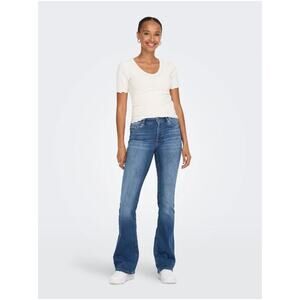 ONLY Blue Denim Medium Wash Blush Mid Waist Sweet Flared Jeans Size Large 30"